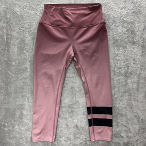 Alo Yoga Leggings Women's Medium Pink High Rise Athletic 22 Inch Inseam
